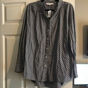 Gray Polka Dot Women’s Shirt-NWTO XL